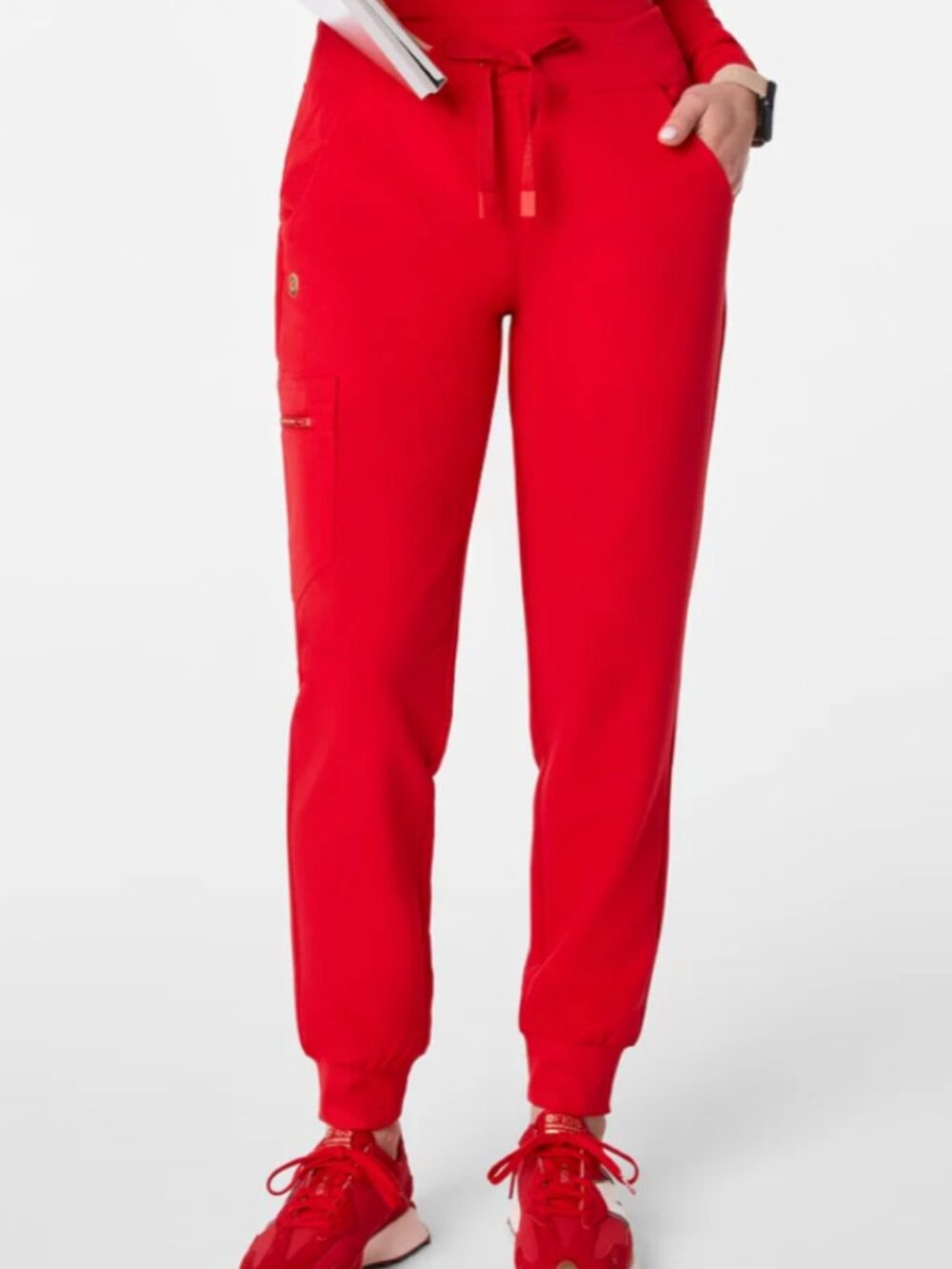 Zamora High Waisted Jogger Scrub Pants S/P Red